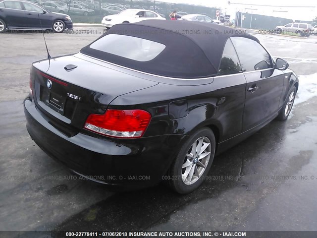 WBAUL7C54AVE86843 - 2010 BMW 128 I BLACK photo 4