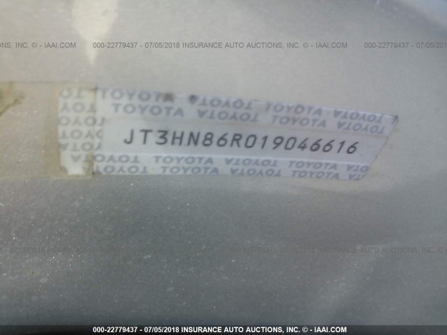 JT3HN86R019046616 - 2001 TOYOTA 4RUNNER SR5 SILVER photo 9