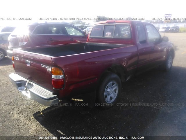 5TEVL52N53Z151424 - 2003 TOYOTA TACOMA XTRACAB RED photo 4