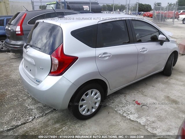 3N1CE2CP1GL357707 - 2016 NISSAN VERSA NOTE S/S PLUS/SV/SL/SR SILVER photo 4
