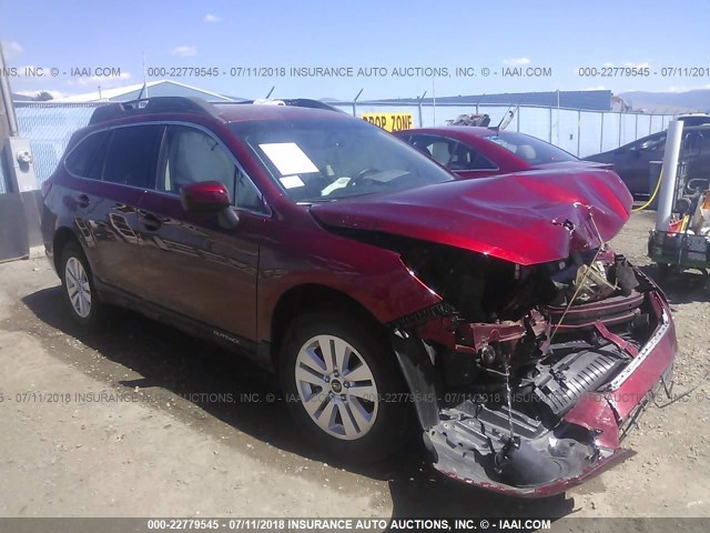 4S4BSACC1F3222452 - 2015 SUBARU OUTBACK 2.5I PREMIUM MAROON photo 1