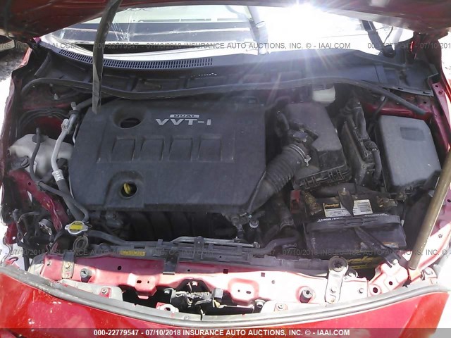 JTDBL40E69J005679 - 2009 TOYOTA COROLLA LE/XLE RED photo 10