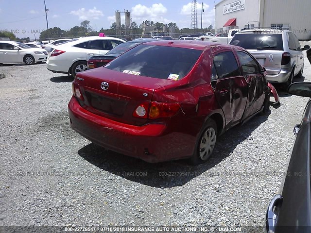 JTDBL40E69J005679 - 2009 TOYOTA COROLLA LE/XLE RED photo 4