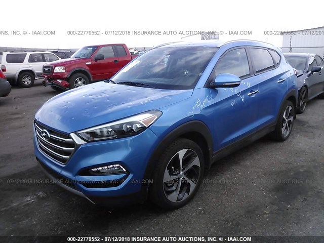 KM8J3CA25GU155395 - 2016 HYUNDAI TUCSON LIMITED/SPORT AND ECO/SE BLUE photo 2
