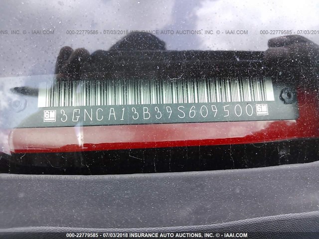 3GNCA13B39S609500 - 2009 CHEVROLET HHR LS RED photo 9