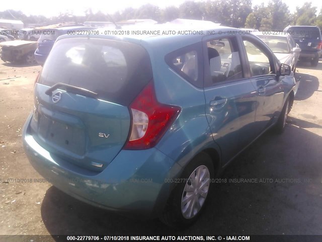 3N1CE2CP7EL431578 - 2014 NISSAN VERSA NOTE S/S PLUS/SV/SL GREEN photo 4
