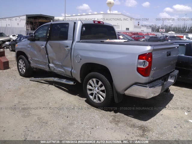 5TFHW5F12EX390340 - 2014 TOYOTA TUNDRA CREWMAX LIMITED SILVER photo 3