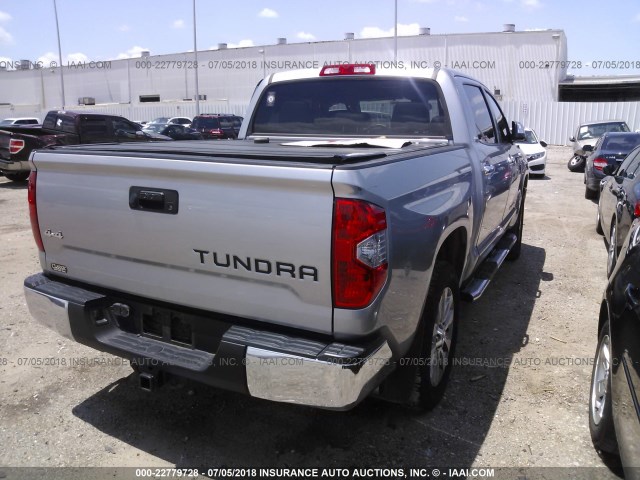 5TFHW5F12EX390340 - 2014 TOYOTA TUNDRA CREWMAX LIMITED SILVER photo 4