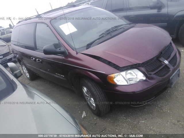 2B4GP44R01R358732 - 2001 DODGE GRAND CARAVAN SPORT MAROON photo 1