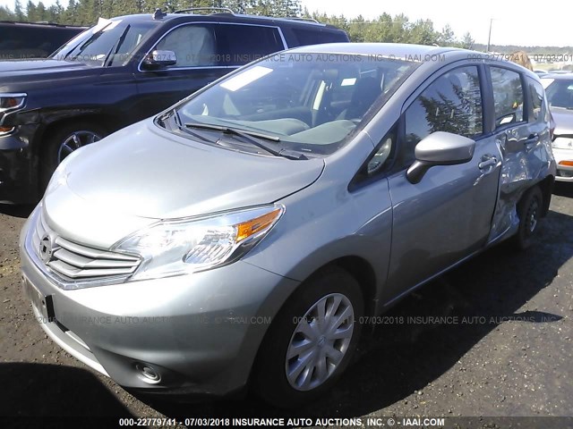 3N1CE2CP6FL450351 - 2015 NISSAN VERSA NOTE S/S PLUS/SV/SL/SR SILVER photo 2