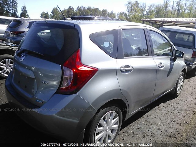 3N1CE2CP6FL450351 - 2015 NISSAN VERSA NOTE S/S PLUS/SV/SL/SR SILVER photo 4