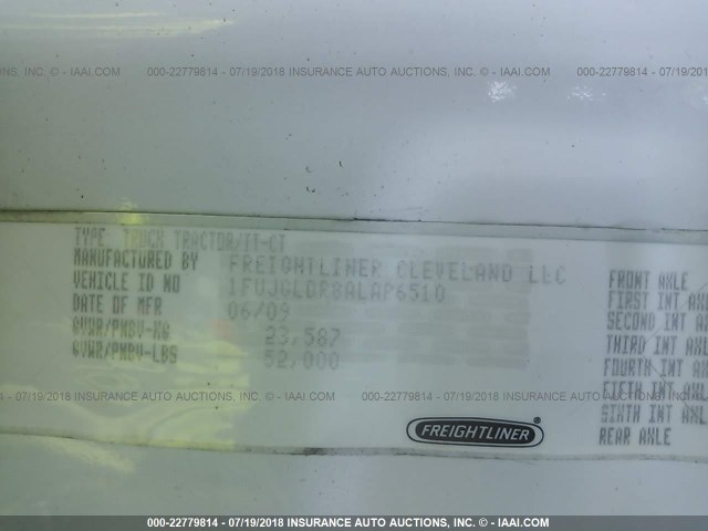 1FUJGLDR8ALAP6510 - 2010 FREIGHTLINER CASCADIA 125  Unknown photo 10