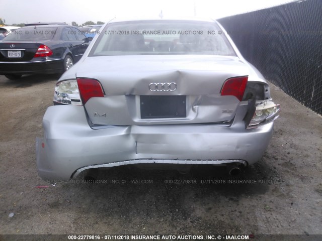 WAUAH78E47A044736 - 2007 AUDI A4 3.2 SILVER photo 6