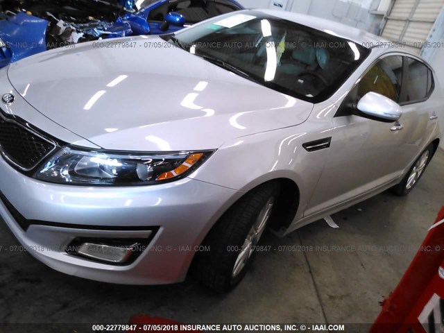 5XXGM4A73EG340562 - 2014 KIA OPTIMA LX SILVER photo 2