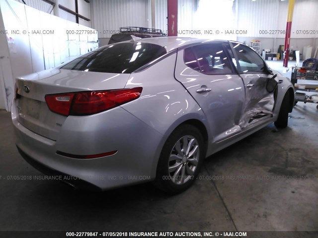 5XXGM4A73EG340562 - 2014 KIA OPTIMA LX SILVER photo 4