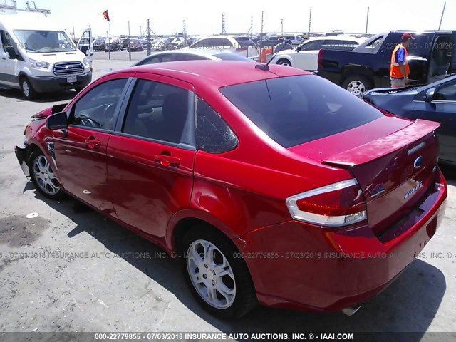 1FAHP35N08W287973 - 2008 FORD FOCUS SE/SEL/SES RED photo 3