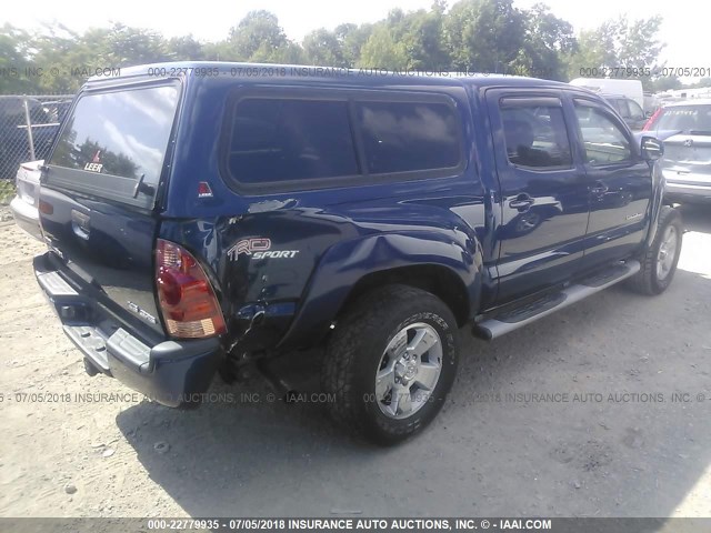 5TELU42N55Z105142 - 2005 TOYOTA TACOMA DOUBLE CAB 深蓝色 照片 4
