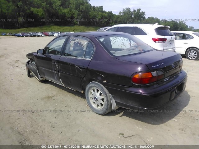 1G1NE52M7X6208817 - 1999 CHEVROLET MALIBU LS BLACK photo 3