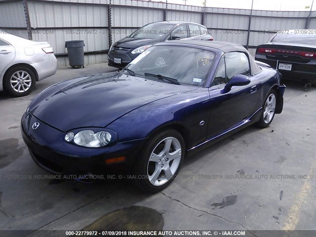 JM1NB353430305106 - 2003 MAZDA MX-5 MIATA LS Dark Blue photo 2