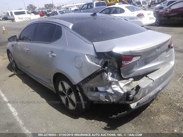 KNAGM4AD5D5042987 - 2013 KIA OPTIMA HYBRID SILVER photo 3