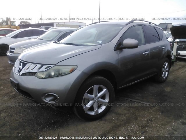 JN8AZ18WX9W148728 - 2009 NISSAN MURANO S/SL/LE GRAY photo 2