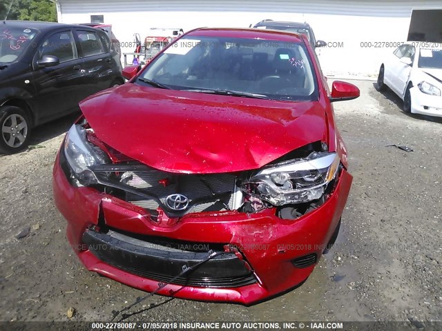 2T1BURHE3EC181884 - 2014 TOYOTA COROLLA L/LE/LE PLS/PRM/S/S PLS RED photo 6