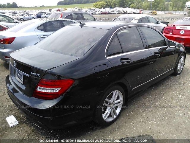 WDDGF8ABXDA817266 - 2013 MERCEDES-BENZ C 300 4MATIC BLACK photo 4