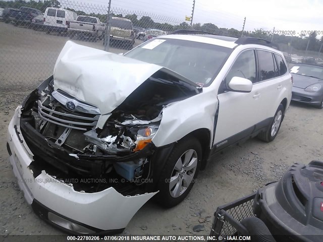 4S4BRBKC3B3425811 - 2011 SUBARU OUTBACK 2.5I LIMITED WHITE photo 2