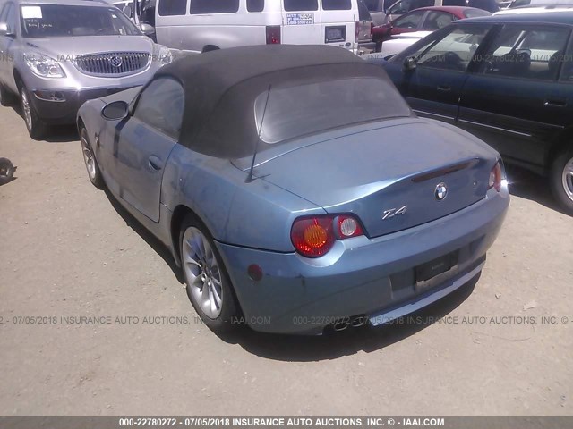 4USBT33463LR64938 - 2003 BMW Z4 2.5 BLUE photo 3