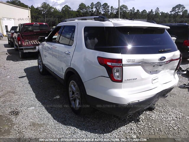 1FM5K7F84EGC01545 - 2014 FORD EXPLORER LIMITED WHITE photo 3