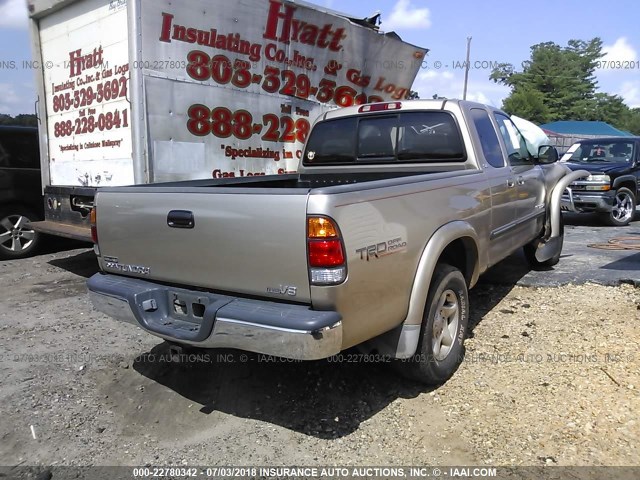 5TBRT34133S354401 - 2003 TOYOTA TUNDRA ACCESS CAB SR5 TAN photo 4