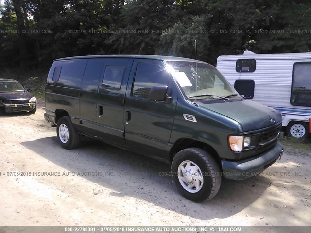 1FTNE2425YHA21762 - 2000 FORD ECONOLINE E250 VAN GREEN photo 1