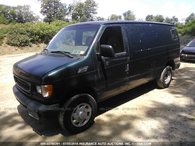 1FTNE2425YHA21762 - 2000 FORD ECONOLINE E250 VAN GREEN photo 2