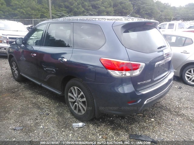 5N1AR2MN1EC728889 - 2014 NISSAN PATHFINDER S/SV/SL/PLATINUM BLUE photo 3