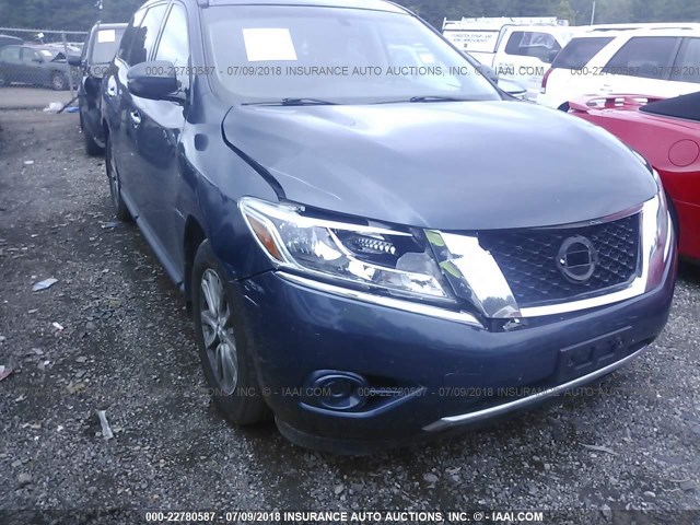 5N1AR2MN1EC728889 - 2014 NISSAN PATHFINDER S/SV/SL/PLATINUM BLUE photo 6