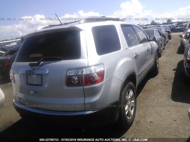 1GKER23D69J148140 - 2009 GMC ACADIA SLT-1 SILVER photo 4