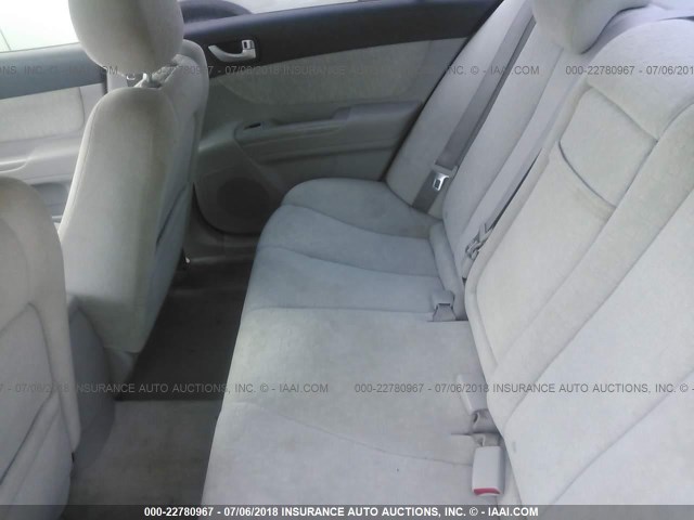 5NPEU46F06H070848 - 2006 HYUNDAI SONATA GLS/LX BLUE photo 8