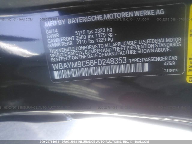 WBAYM9C58FD248353 - 2015 BMW 650 I BLACK photo 9