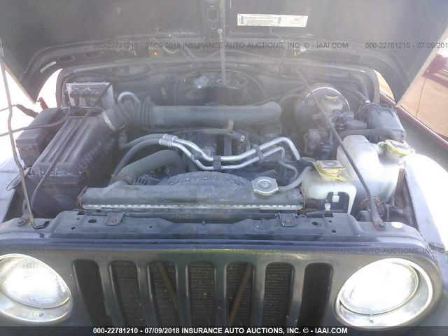 1J4FA49S61P302057 - 2001 JEEP WRANGLER / TJ SPORT BLACK photo 10