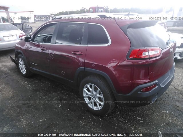 1C4PJLCS5EW264748 - 2014 JEEP CHEROKEE LATITUDE RED photo 3