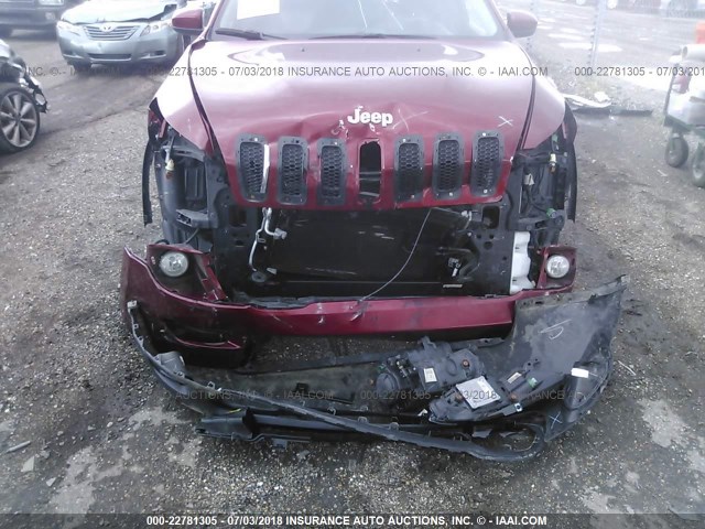 1C4PJLCS5EW264748 - 2014 JEEP CHEROKEE LATITUDE RED photo 6