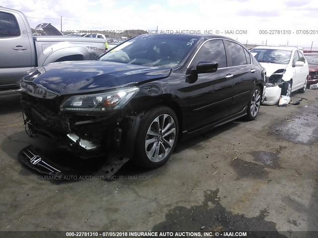 1HGCR2F5XDA175939 - 2013 HONDA ACCORD SPORT BLACK photo 2