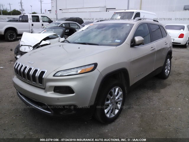 1C4PJLDS4EW233831 - 2014 JEEP CHEROKEE LIMITED TAN photo 2