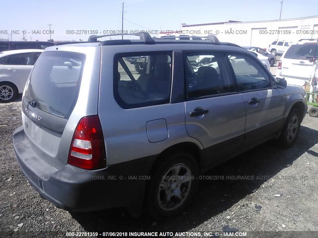 JF1SG63625H718722 - 2005 SUBARU FORESTER 2.5X SILVER photo 4