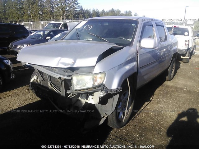 2HJYK16567H506391 - 2007 HONDA RIDGELINE RTL SILVER photo 2