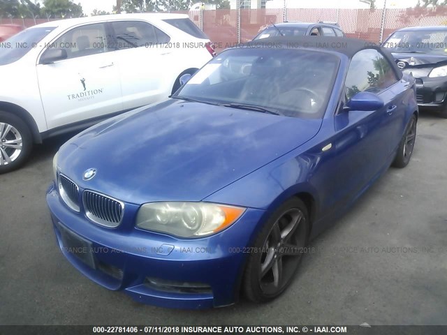 WBAUN93588VK39709 - 2008 BMW 135 I BLUE photo 2