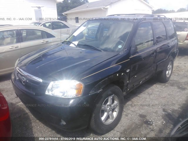 4F2YZ04195KM23053 - 2005 MAZDA TRIBUTE S BLACK photo 2