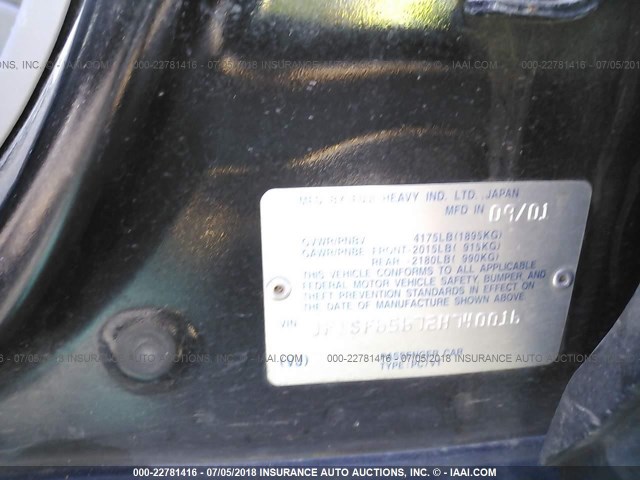 JF1SF65672H740016 - 2002 SUBARU FORESTER S 黑色 照片 9