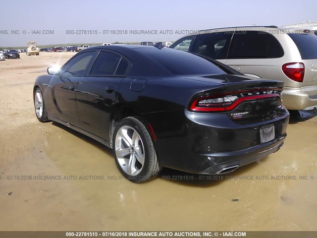 2C3CDXHG1GH186945 - 2016 DODGE CHARGER SXT GRAY photo 3