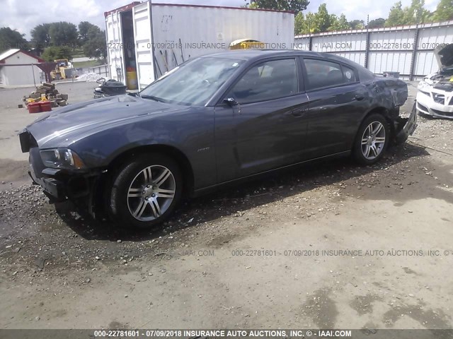 2C3CDXCTXEH185794 - 2014 DODGE CHARGER R/T GRAY photo 2